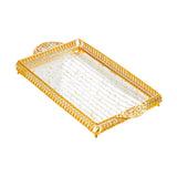 Maxbell Vanity Tray Eating Dresser Breakfast Dinner Dessert Serving Tray with Handle 25x43.5x4cm