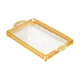 Maxbell Vanity Tray Eating Dresser Breakfast Dinner Dessert Serving Tray with Handle 25x43.5x4cm