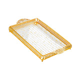 Maxbell Vanity Tray Eating Dresser Breakfast Dinner Dessert Serving Tray with Handle 25x43.5x4cm