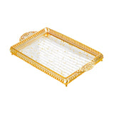 Maxbell Vanity Tray Eating Dresser Breakfast Dinner Dessert Serving Tray with Handle 25x43.5x4cm