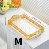 Maxbell Vanity Tray Eating Dresser Breakfast Dinner Dessert Serving Tray with Handle 25x43.5x4cm