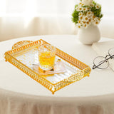 Maxbell Vanity Tray Eating Dresser Breakfast Dinner Dessert Serving Tray with Handle 25x43.5x4cm