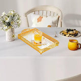 Maxbell Vanity Tray Eating Dresser Breakfast Dinner Dessert Serving Tray with Handle 25x43.5x4cm