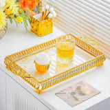 Maxbell Vanity Tray Eating Dresser Breakfast Dinner Dessert Serving Tray with Handle 25x43.5x4cm