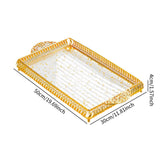 Maxbell Vanity Tray Eating Dresser Breakfast Dinner Dessert Serving Tray with Handle 30x50x4cm