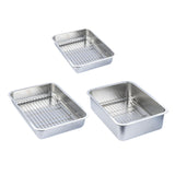 Maxbell Stainless Steel Baking Pan Oven Tray and Cooling Rack for Grilling Vegetable 36x27x7cm