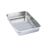 Maxbell Stainless Steel Baking Pan Oven Tray and Cooling Rack for Grilling Vegetable 36x27x7cm