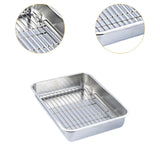 Maxbell Stainless Steel Baking Pan Oven Tray and Cooling Rack for Grilling Vegetable 36x27x7cm