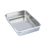 Maxbell Stainless Steel Baking Pan Oven Tray and Cooling Rack for Grilling Vegetable 50x35x7cm