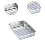 Maxbell Stainless Steel Baking Pan Oven Tray and Cooling Rack for Grilling Vegetable 50x35x7cm