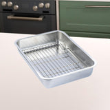 Maxbell Stainless Steel Baking Pan Oven Tray and Cooling Rack for Grilling Vegetable 50x35x7cm