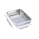 Maxbell Stainless Steel Baking Pan Oven Tray and Cooling Rack for Grilling Vegetable 50x35x7cm