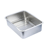 Maxbell Stainless Steel Baking Pan Oven Tray and Cooling Rack for Grilling Vegetable 50x35x10cm