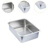 Maxbell Stainless Steel Baking Pan Oven Tray and Cooling Rack for Grilling Vegetable 50x35x10cm