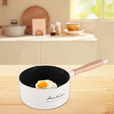 Maxbell Milk Pan Boiling Pot Melting Butter Soup Pot for RV Travel Breakfast Outdoor White