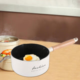 Maxbell Milk Pan Boiling Pot Melting Butter Soup Pot for RV Travel Breakfast Outdoor White