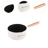 Maxbell Milk Pan Boiling Pot Melting Butter Soup Pot for RV Travel Breakfast Outdoor White