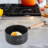 Maxbell Milk Pan Boiling Pot Melting Butter Soup Pot for RV Travel Breakfast Outdoor Black