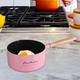 Maxbell Milk Pan Boiling Pot Melting Butter Soup Pot for RV Travel Breakfast Outdoor Pink