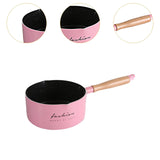 Maxbell Milk Pan Boiling Pot Melting Butter Soup Pot for RV Travel Breakfast Outdoor Pink