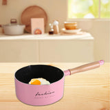 Maxbell Milk Pan Boiling Pot Melting Butter Soup Pot for RV Travel Breakfast Outdoor Pink