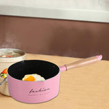 Maxbell Milk Pan Boiling Pot Melting Butter Soup Pot for RV Travel Breakfast Outdoor Pink