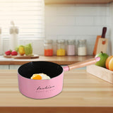 Maxbell Milk Pan Boiling Pot Melting Butter Soup Pot for RV Travel Breakfast Outdoor Pink