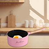 Maxbell Milk Pan Boiling Pot Melting Butter Soup Pot for RV Travel Breakfast Outdoor Pink