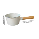 Maxbell Enamel Milk Pot 500ml Non Stick Heating Milk Chocolate Melt Pan Porridge Pot
