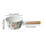 Maxbell Small Enamel Milk Pot Multifunctional Soup Pot for Kitchen Stove Top Cooking