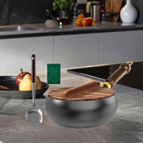 Maxbell Wok Pan 9.45 “ Wok Cooking Pan Multipurpose Flat Bottom Traditional Cookware