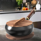 Maxbell Wok Pan 9.45 “ Wok Cooking Pan Multipurpose Flat Bottom Traditional Cookware