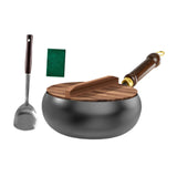 Maxbell Wok Pan 9.45 “ Wok Cooking Pan Multipurpose Flat Bottom Traditional Cookware