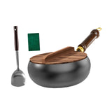 Maxbell Wok Pan 9.45 “ Wok Cooking Pan Multipurpose Flat Bottom Traditional Cookware