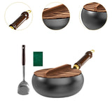 Maxbell Wok Pan 9.45 “ Wok Cooking Pan Multipurpose Flat Bottom Traditional Cookware