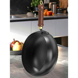 Maxbell Wok Pan 9.45 “ Wok Cooking Pan Multipurpose Flat Bottom Traditional Cookware