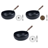 Maxbell Iron Wok Universal Sautee with Wood Handle Round Bottom Pot for Home Kitchen without cover