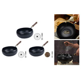 Maxbell Iron Wok Universal Sautee with Wood Handle Round Bottom Pot for Home Kitchen without cover