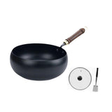 Maxbell Iron Wok Universal Sautee with Wood Handle Round Bottom Pot for Home Kitchen without cover