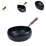 Maxbell Iron Wok Universal Sautee with Wood Handle Round Bottom Pot for Home Kitchen without cover