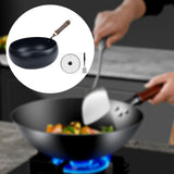Maxbell Iron Wok Universal Sautee with Wood Handle Round Bottom Pot for Home Kitchen wooden cover