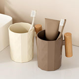 Maxbell Toothbrush Holder Reusable Bathroom Cup for Girls Boys Friends Birthday Gift Creamy