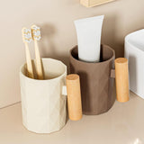 Maxbell Toothbrush Holder Reusable Bathroom Cup for Girls Boys Friends Birthday Gift Brown