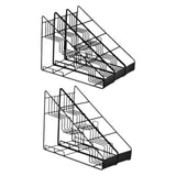 Maxbell Coffee Syrup Rack Sturdy Space Saving Iron Wire Cosmetic Fridge Organization 2 rows