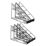 Maxbell Coffee Syrup Rack Sturdy Space Saving Iron Wire Cosmetic Fridge Organization 2 rows