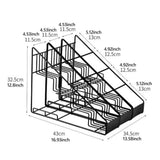 Maxbell Coffee Syrup Rack Sturdy Space Saving Iron Wire Cosmetic Fridge Organization 3 rows