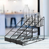 Maxbell Coffee Syrup Rack Sturdy Space Saving Iron Wire Cosmetic Fridge Organization 3 rows