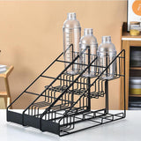 Maxbell Coffee Syrup Rack Sturdy Space Saving Iron Wire Cosmetic Fridge Organization 3 rows