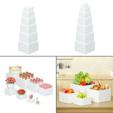 Maxbell Food Display Stand Cube Display Nesting Riser for Brunch Collectible Jewelry 6Pcs