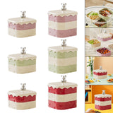 Maxbell Rotation Divided Serving Tray with Lid Snack Tray for Chinese New Year Treat Pink 2 Tier